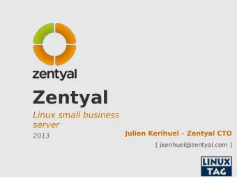 Zentyal  Linux small business  server  Julien Kerihuel  Zentyal CTO  2013  [