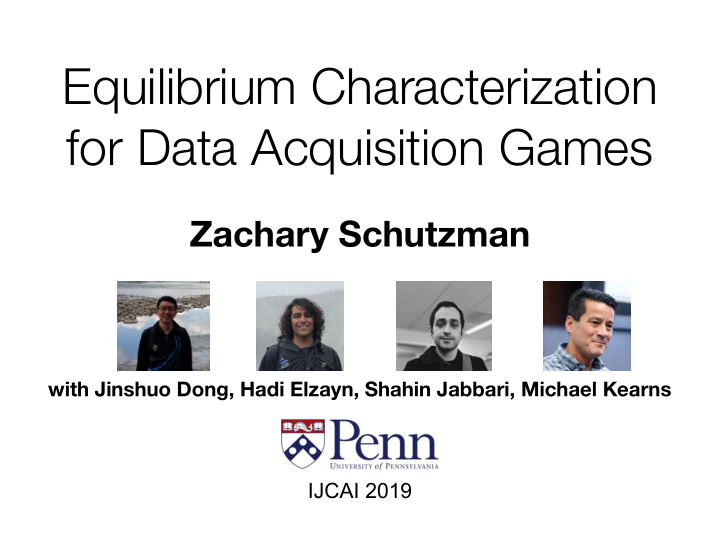 equilibrium characterization for data acquisition games