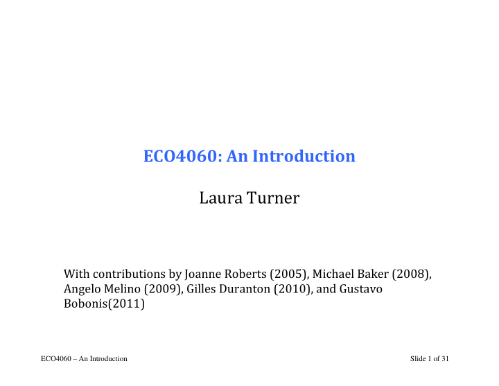 eco4060 an introduction laura turner