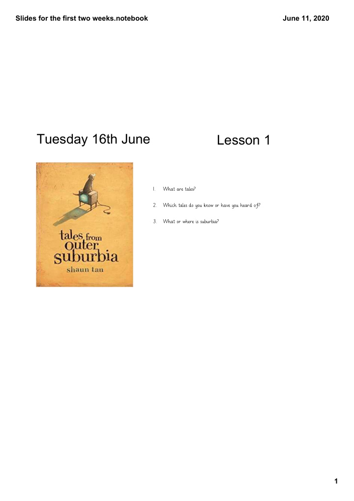 tuesday 16th june lesson 1