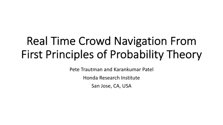 re real time crowd navigation from fi first p princi