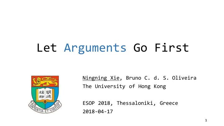 let arguments go first