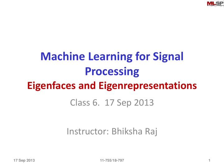 machine learning for signal