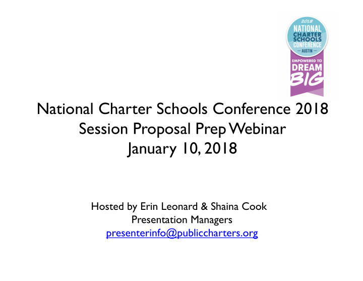 national charter schools conference 2018 session proposal