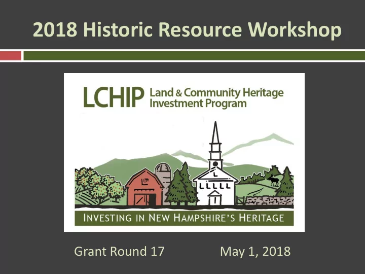 2018 historic resource workshop