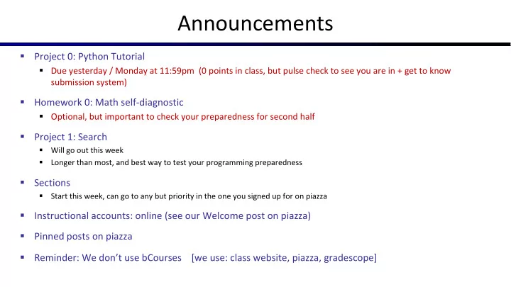 announcements