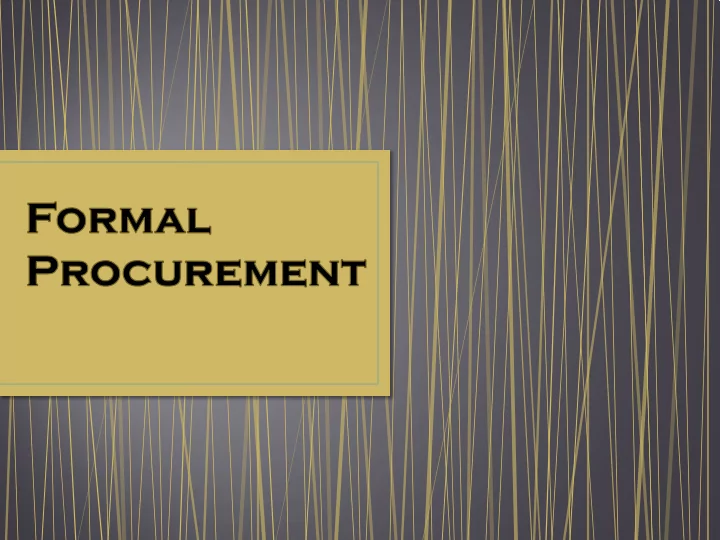 procurement plan and procedures