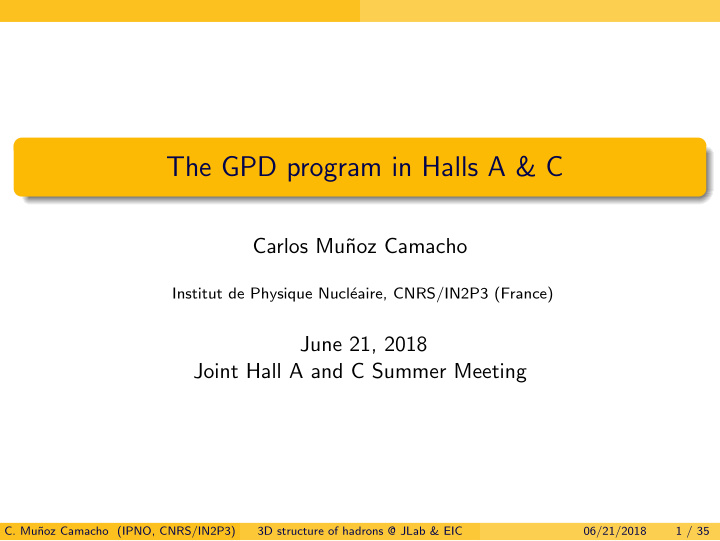 the gpd program in halls a c