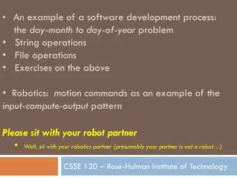 An example of a software development process: the day-month to day-of-year problem    String