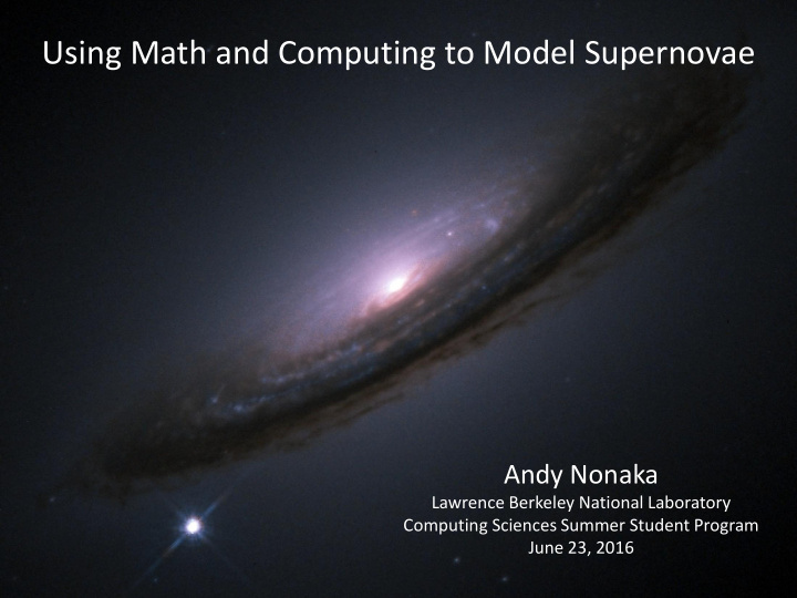 using math and computing to model supernovae