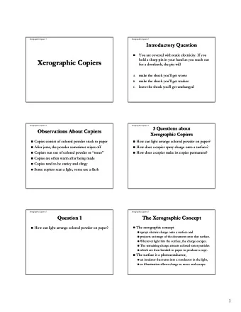 Xerographic Copiers  Xerographic Copiers  for a doorknob, the pin will  for a doorknob, the pin