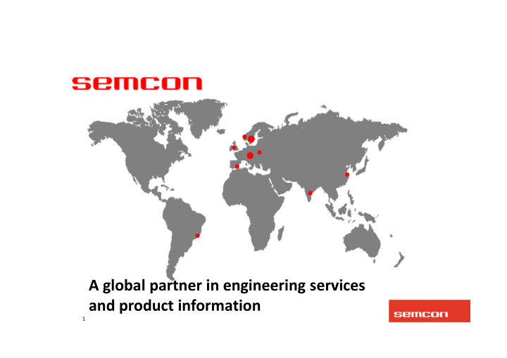 a global partner in engineering services and product