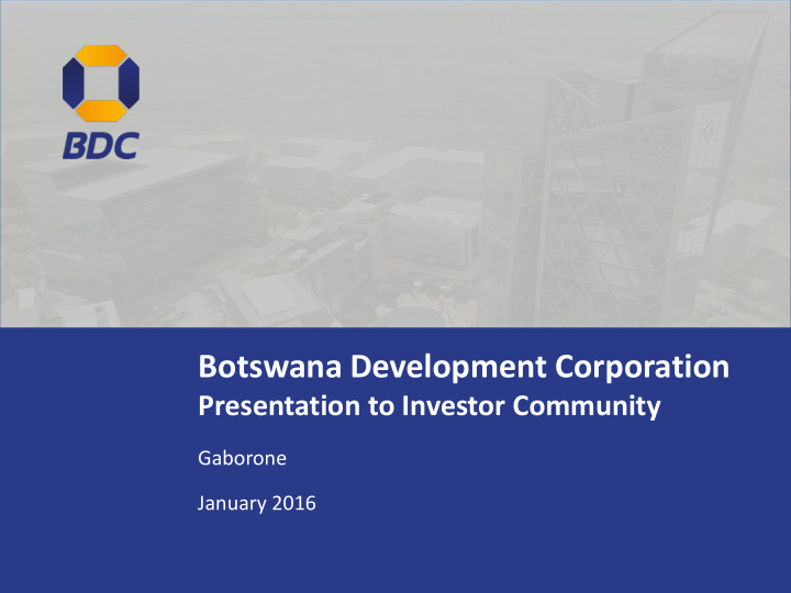 botswana development corporation