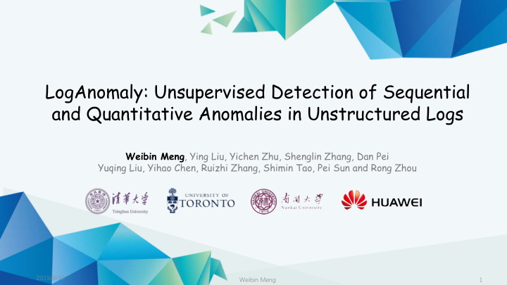 loganomaly unsupervised detection of sequential and