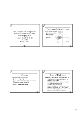 Goals of this lecture   After this lecture you should be able to   Basic network events