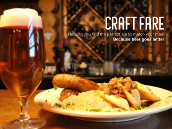 CRAFT FARE Helping you find the perfect ale to match your meal   Because beer goes better  ABOUT