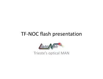 TF  NOC flash presentation  LightNet Triestes optical MAN LightNet in brief  Temporary