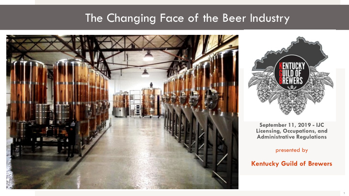 the changing face of the beer industry