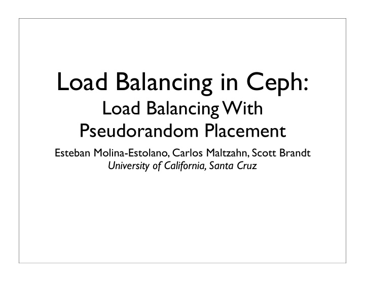 load balancing in ceph