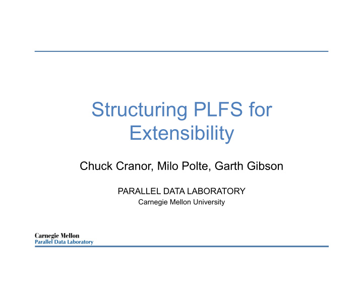 structuring plfs for extensibility