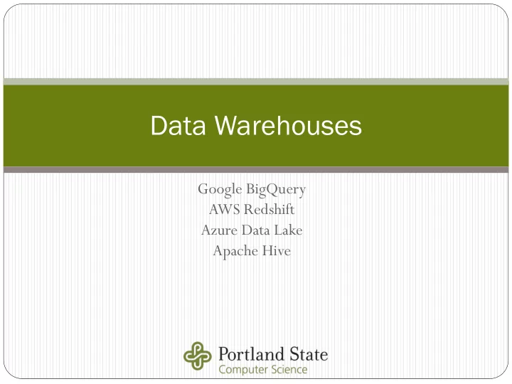 data warehouses