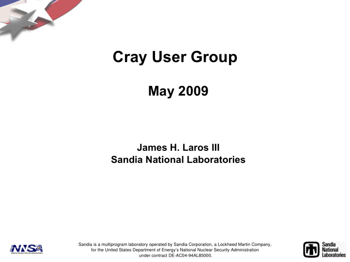 cray user group