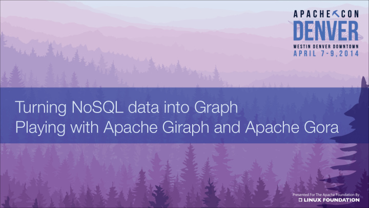 turning nosql data into graph playing with apache giraph