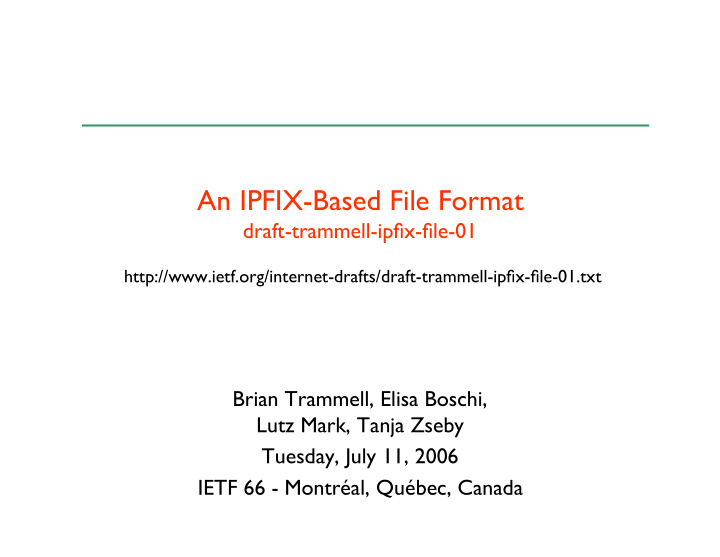 an ipfix based file format