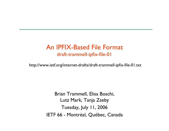 an ipfix based file format