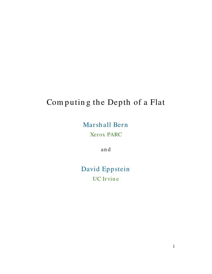 com putin g the depth of a flat