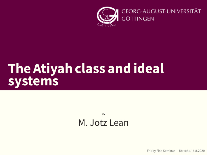 theatiyahclassandideal systems