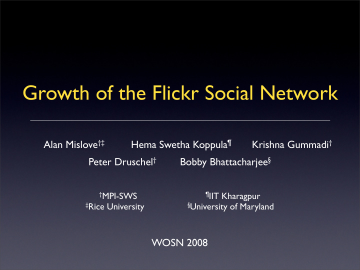growth of the flickr social network