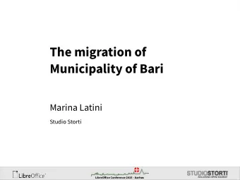 T  h  e  mi  g  r  a  t  i  o  n  o  f  M  u  n  i  c  i  p  a  l  i  t  y  o  f  B  a  r  i  M  a