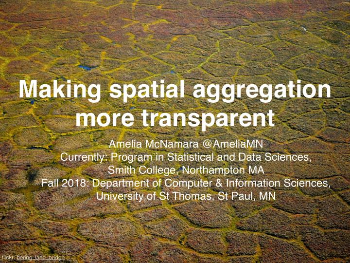making spatial aggregation more transparent