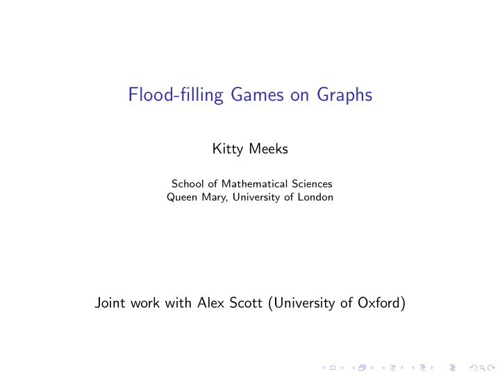 flood filling games on graphs
