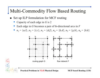 Multi-Commodity Flow Based Routing  Set up ILP formulation for MCF routing  Capacity of each