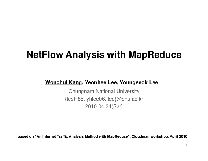 netflow analysis with mapreduce