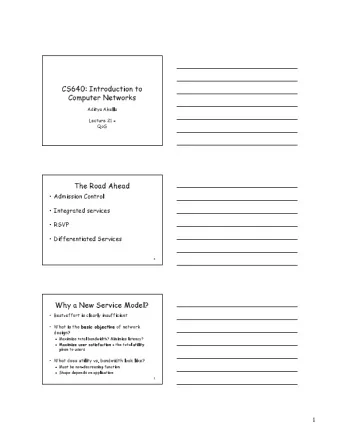 CS640: Introduction to  Computer Networks  Aditya Akella  Lecture 21   QoS  The Road Ahead