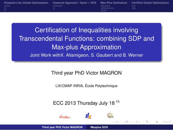 certification of inequalities involving transcendental
