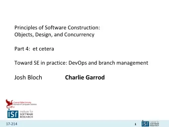 Josh Bloch  Charlie Garrod 17-214  1  Administrivia  Homework 6 available  Checkpoint