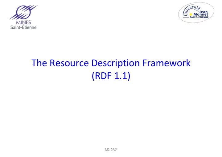 the resource description framework rdf 1 1