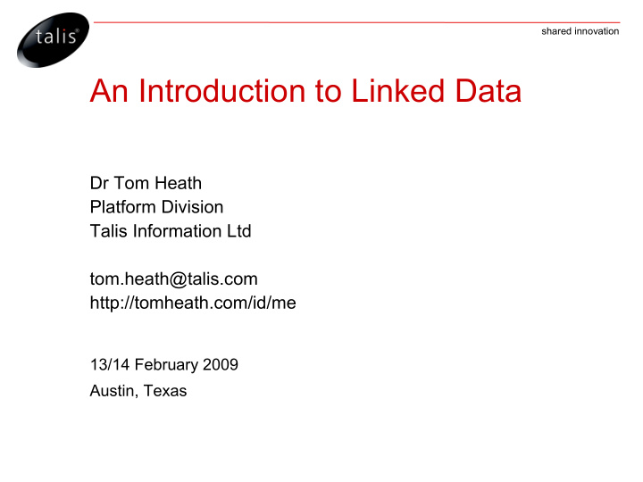 an introduction to linked data