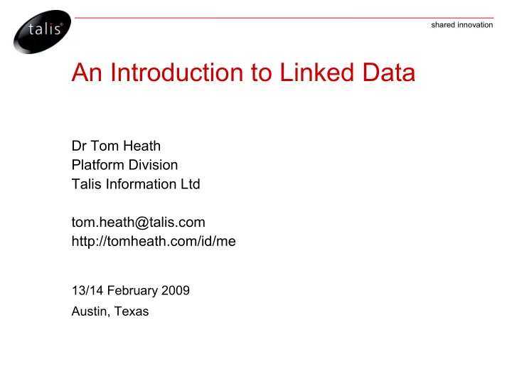 an introduction to linked data