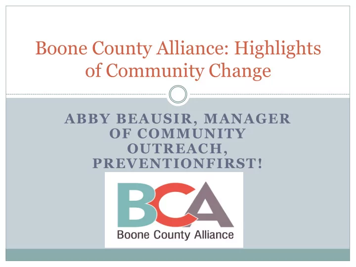 of community change