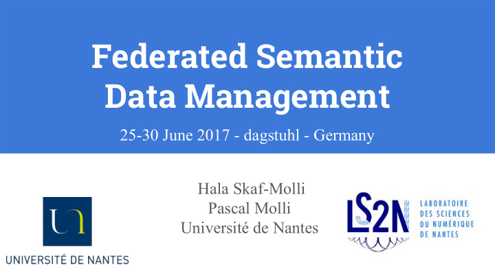 federated semantic data management