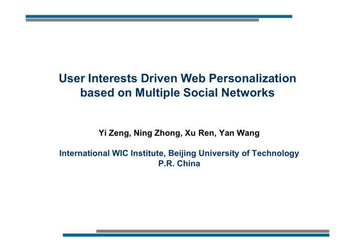 user interests driven web personalization based on