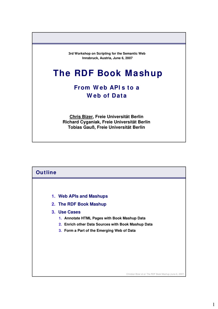 the rdf book mashup