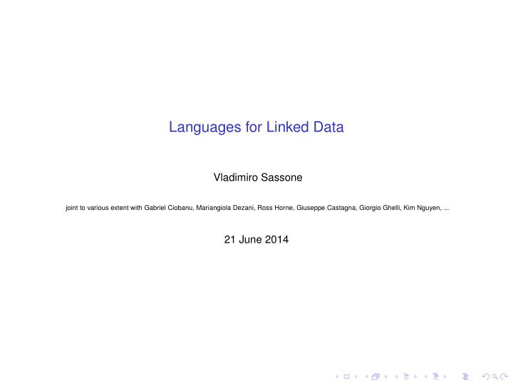 languages for linked data