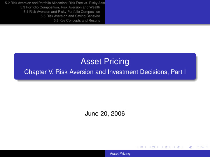 asset pricing