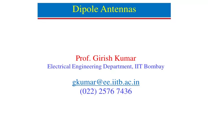 dipole antennas